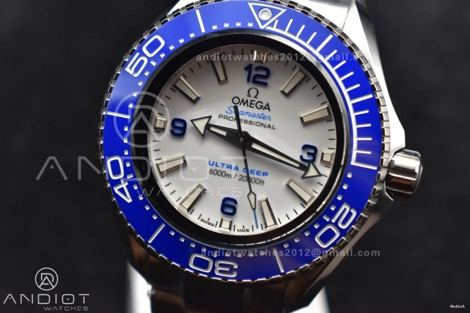 White Ceramic Blue Bracelet Best Deep 6000M on SS Seamaster Edition 1:1 Bezel Ultra A2824 TF SS Dial 1227